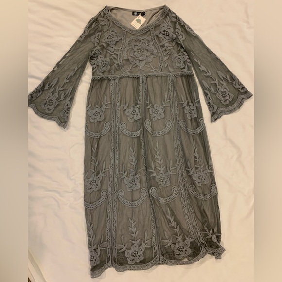 Brand New Mindful Souls Grey Lace. Dress size 10 - Picture 1 of 5